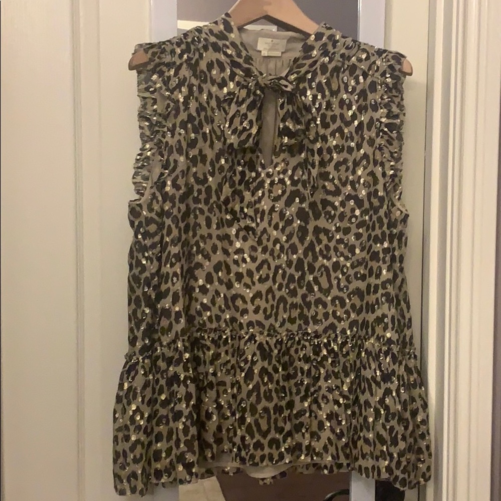 Kate Spade Leopard Clip Dot Top